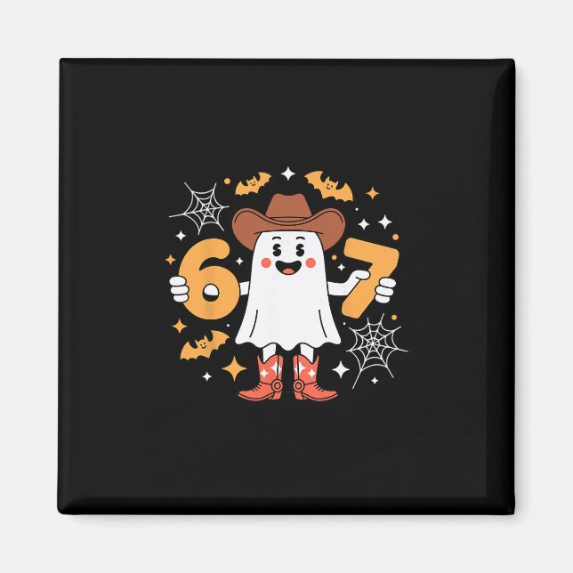 Imã 6 7 Fantasma de Halloween 67 Meme Geração Alfa Sei (Frente)
