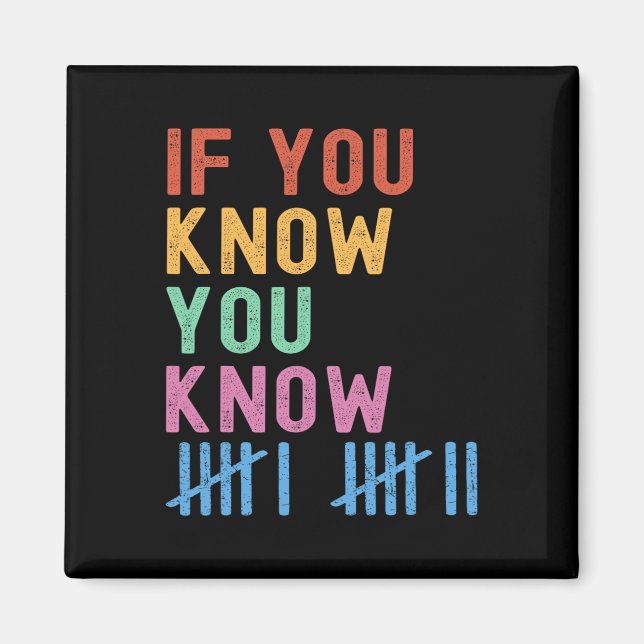 Imã 6 7 Funny If You Know You Know Tally Marks Six Sev (Frente)