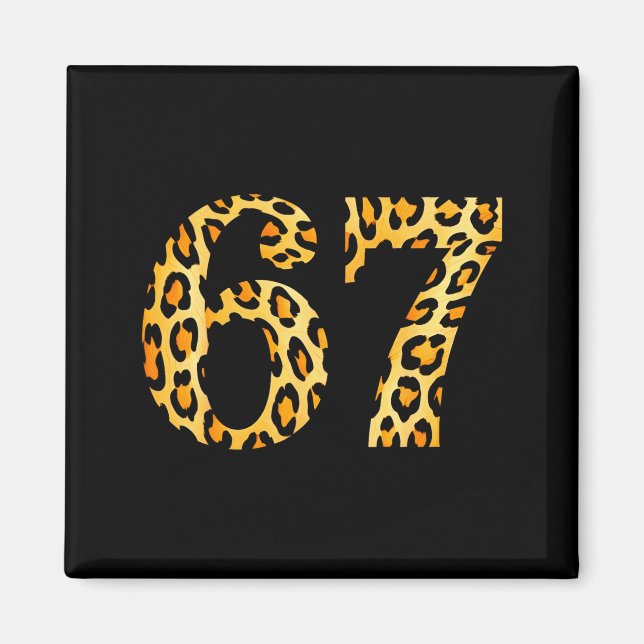 Imã 6-7 Meme Leopard Cheetah Cool Six-seven  (Frente)