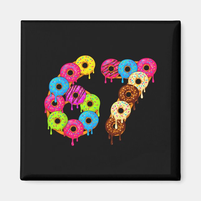 Imã 6 7 Meme Matching Love Donuts 67 Pajamas Kids Six  (Frente)