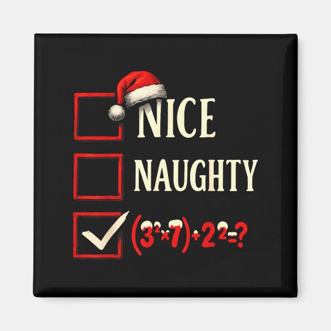 Imã 6-7 Meme Nice Naughty 67 Christmas Brain Rot Funny (Frente)