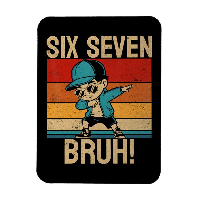 Ímã 6 7 Números Dabbing Seis Sete Cara (Vertical)