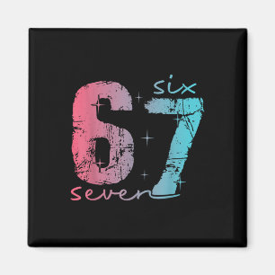 Imã 6 7 Seis Sete Camiseta Engraçada de Meme para Mulh