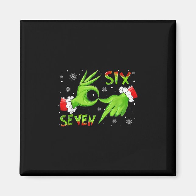 Imã 6 7 Seis Sete Mão Geração Z Alpha Meme Gíria Natal (Frente)