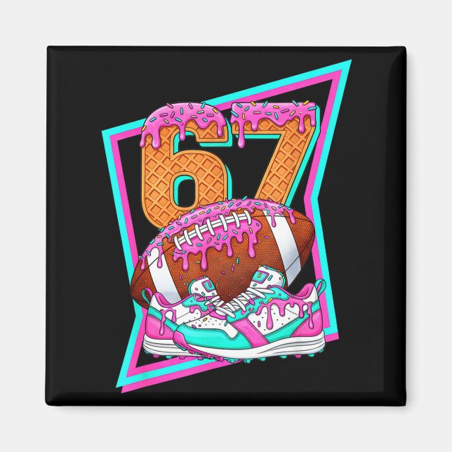Imã 6 7 Six Seven Meme American Football Drip Number 6 (Frente)