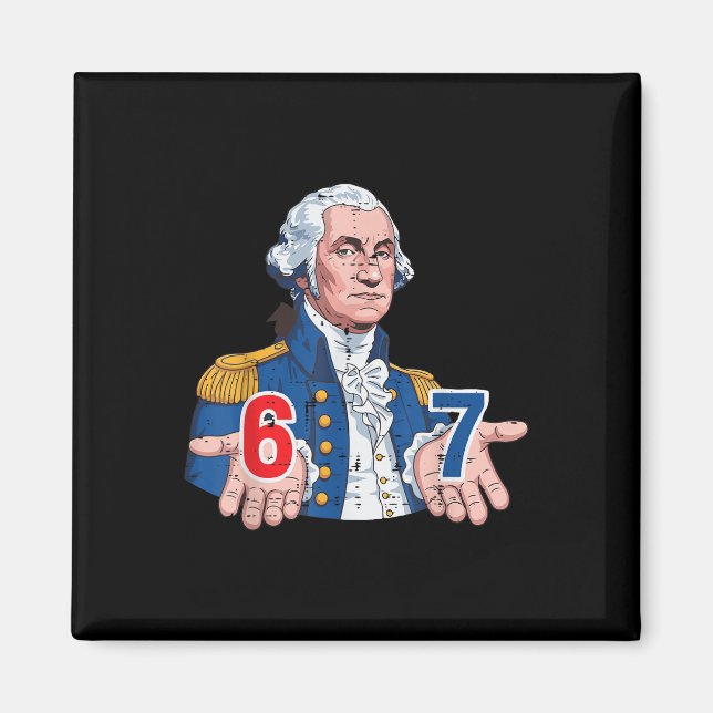 Imã 6 7 Washington Engraçado 67 Fantasia Meme Seis Set (Frente)