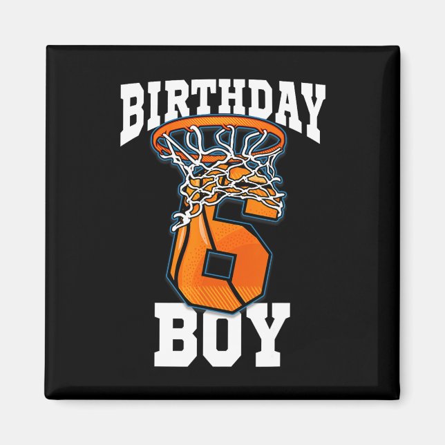 Imã 6 Birthday Bysketbyll Boy 6 anos (Frente)