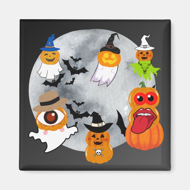 Imã 6 caracteres halloween (Frente)
