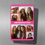 Ímã 6 Colagem de Fotos Texto Opcional — CAN Edit Color<br><div class="desc">Adicione seus fotos favoritos a este modelo divertido. Você pode usar fotos quadradas ou quaisquer fotos para esta grade.</div>