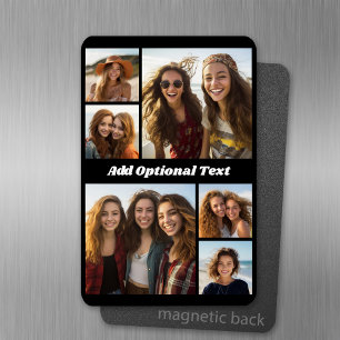 Ímã 6 Colagem de Fotos Texto Opcional — CAN Edit Color