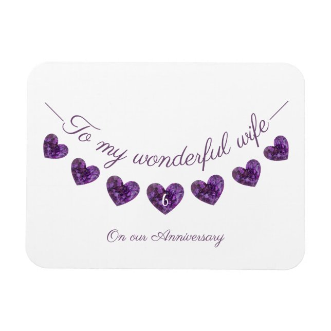 Ímã 6 ou qualquer esposa de aniversário de casamento r (Horizontal)