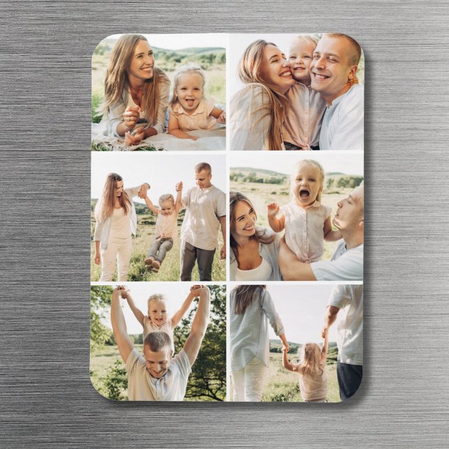 Ímã 6 Photo Collage Custom Modern Simple  (Criador carregado)