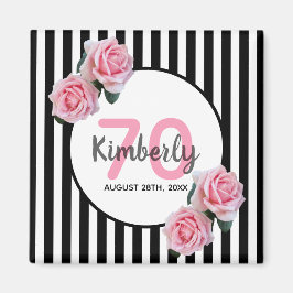 Imã 70 cor-de-rosa floral preto nome