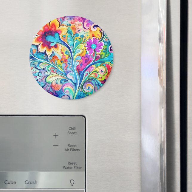 Imã 70s 60s Psicodélico Retro Hippie (In Situ (Fridge))