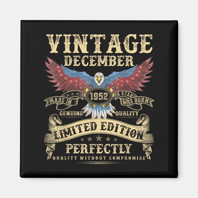 Imã 73rd Birthday December 1952 Men Funny 73 Years Old (Frente)