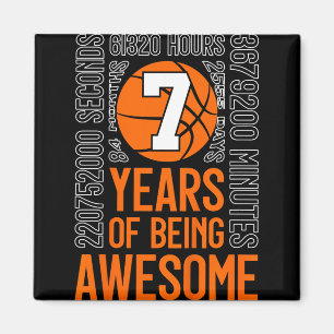 Imã 7 Anos De Aniversário De 7 De Basquete Incrível