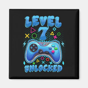 Imã 7 Birthday Boy Level 7 Unlocked Video Gamer Birt