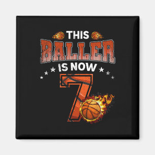 Imã 7 Birthday Boys Bysketbyll Player Oferece 7 Anos