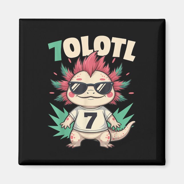 Imã 7olotl Sevenolotl – Número engraçado de Halloween  (Frente)