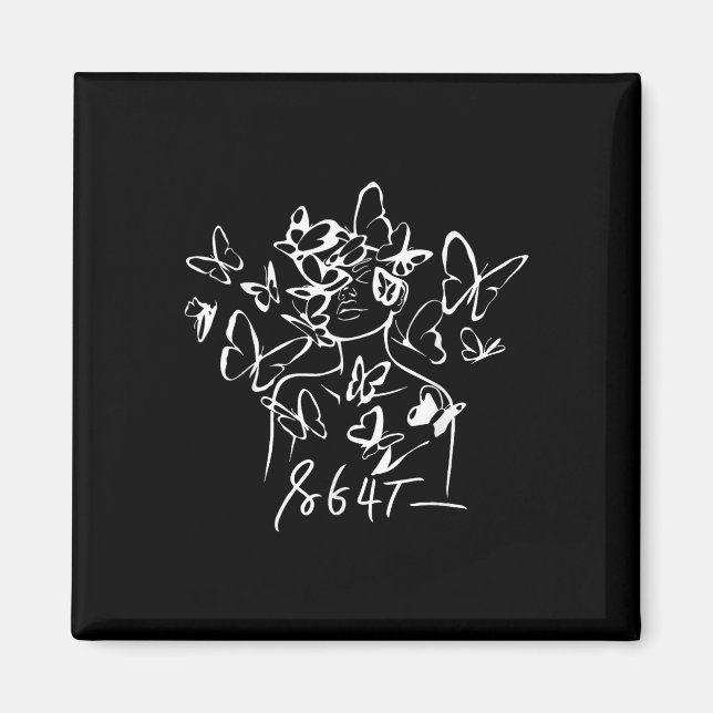 Imã 8647 Anti Trump Floral Resist 86 47 Impeach Trump (Frente)