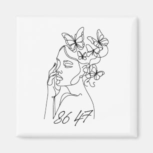 Imã 8647 Anti Trump Floral Resist 86 47 Impeach Trump