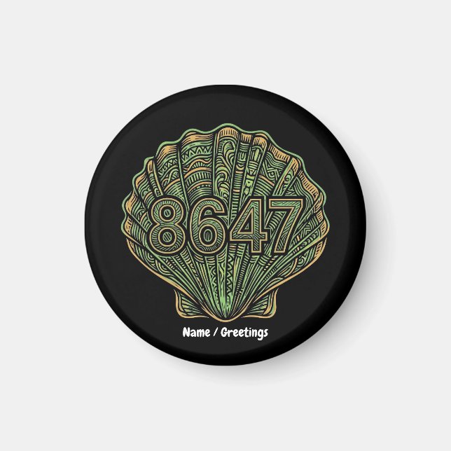 Imã 8647 Concha Linocut Oitenta e Seis Quarenta e Sete (Frente)