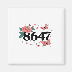 Imã 8647 Retro 86 47 Anti-trump Flower Art Presidente