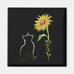 Imã 8647 Sutil Anti Trump 86 47 Gato Girassol Floral 