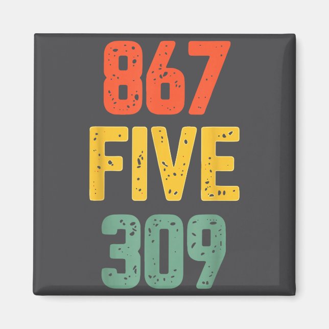 Imã 867 Five 309 Retro Music Number Funny 80s Throwbac (Frente)