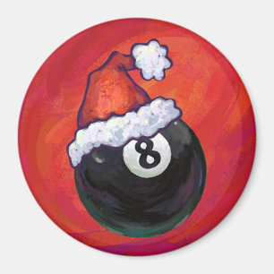 Imã 8 Ball Christmas Red Hat