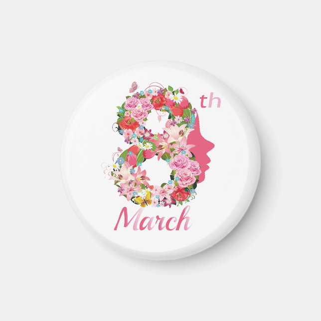 Imã 8 de março Dia Internacional da Mulher (Frente)