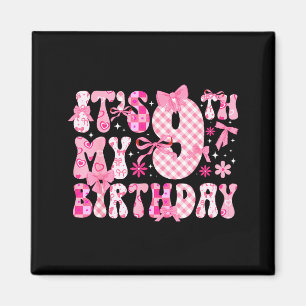 Imã 9º Aniversário Temático Coquette Menina de Nove An