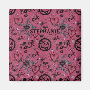Imã 90 Retro Rosa Rosa Girly Punk