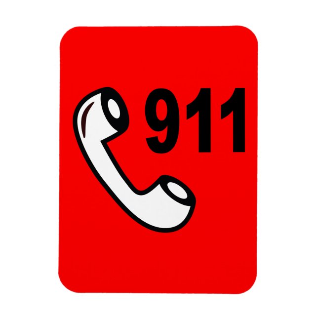 ÍMÃ 911 NÚMERO DE TELEFONE DE EMERGÊNCIA AJUDA MÉDICA (Vertical)