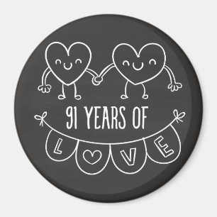 Imã 91ruas Aniversário Gift Chalk Hearts