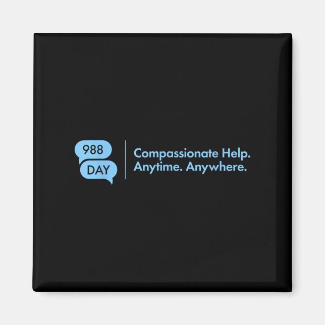 Imã 988 Dia - Suportar Prevenção Suicida 9_8 988 Dia (Frente)