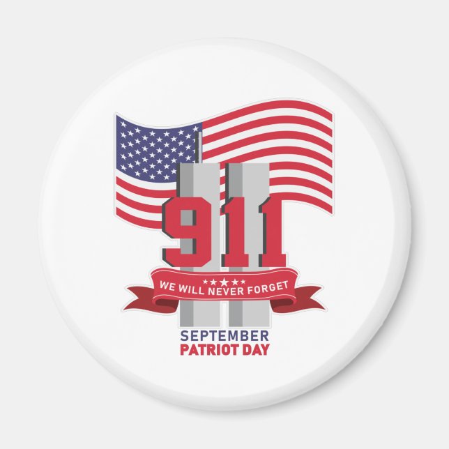 Imã 9.11 Dia Patriótico; Nunca Esqueça (Frente)