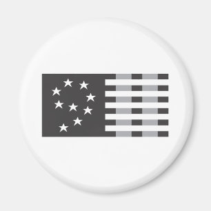 Imã 9-11 logotipo comemorativo preto e branco