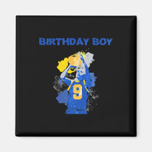 Imã 9 Anos Aniversário Do Menino Azul E Cesto Amarelo