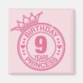 Imã 9 anos - Princesa de aniversário - rosa
