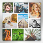 Imã 9 Fotografias Collage Magnet Modelo White Framed<br><div class="desc">Colagem de Fotos 9 Personalizada com Frame Fridge ou Office Magnet.</div>