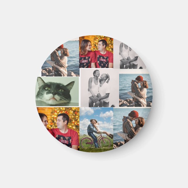 Imã 9 Photo Custom Personalized Collage (Frente)