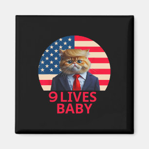 Imã 9 Vidas Pelo Gato Trump 2024 Vitória Vencedor Trum