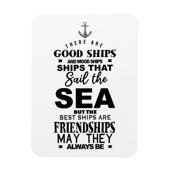 Ímã A amizade cita bons navios e o melhor aniversário (Vertical)