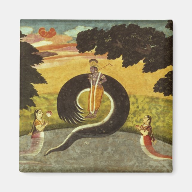 Imã A apresentação de Kaliya, Basohli, Pahari (Frente)