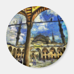 Imã A arte azul de Istambul da mesquita