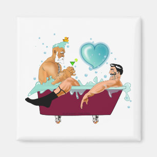 Imã A artística de SlipperyJoe dois gay homens banhei