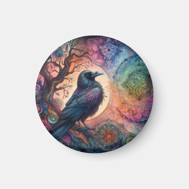 Imã A Árvore Crow da Vida Mandala Pagan (Frente)