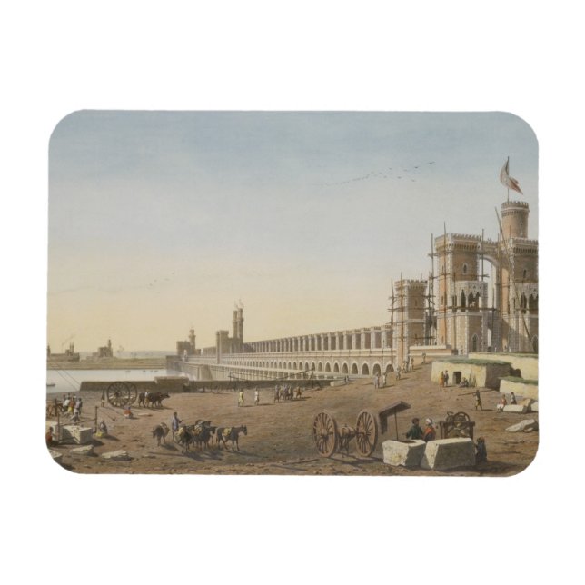 Ímã A barragem através do Nilo, o prédio do Aswan (Horizontal)