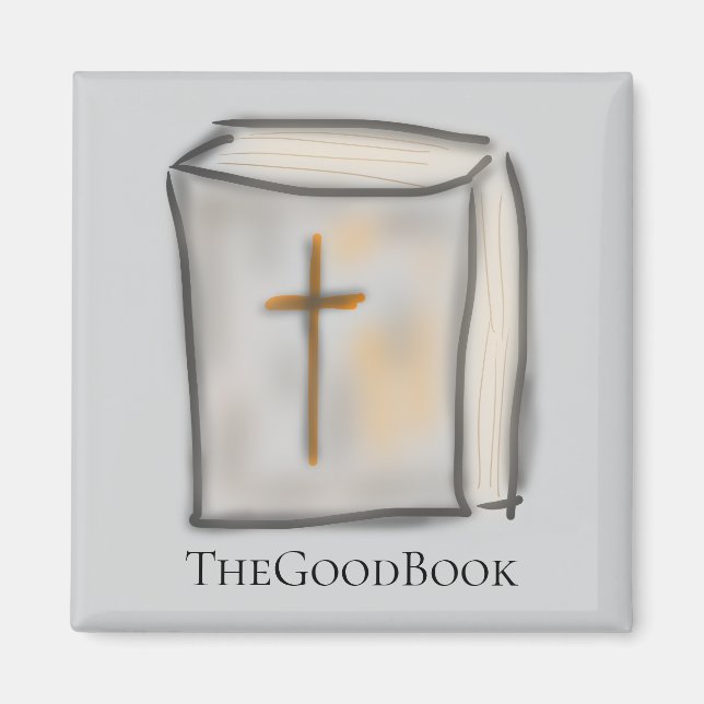 Imã A Bíblia Cristã TheGoodBook com Cruz  (Frente)